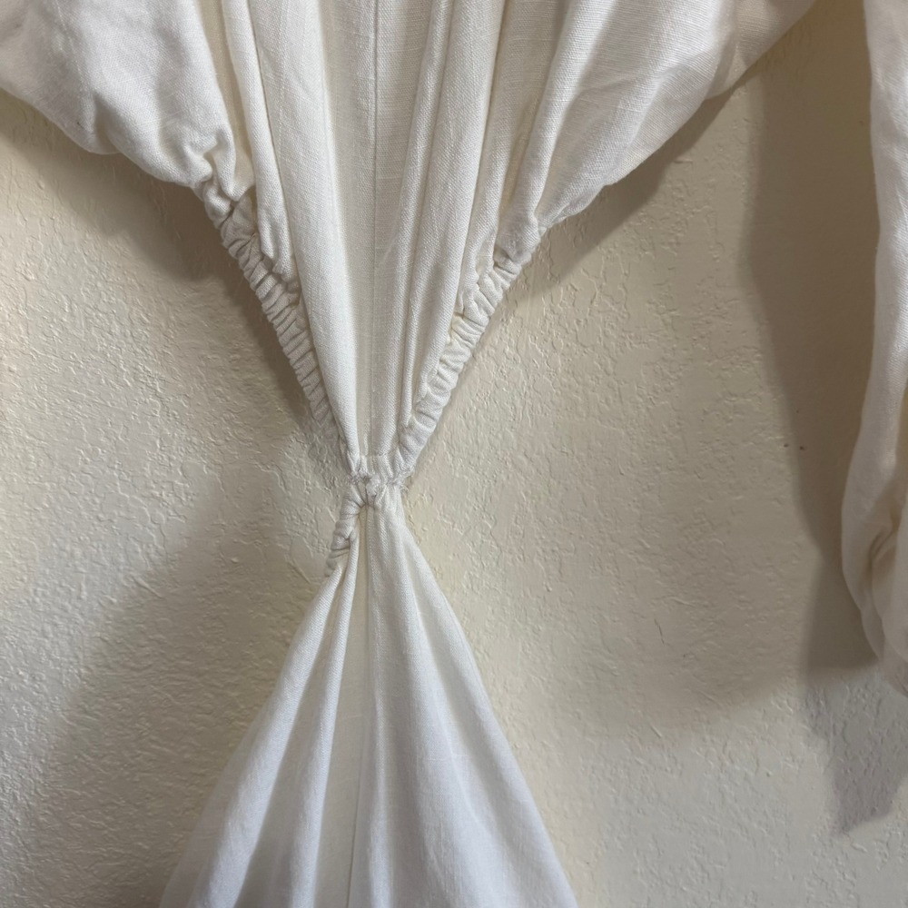 VICI Cutout Maxi Dress White Long Sleeve Button Back Boho Chic Size Small - Picture 4 of 16